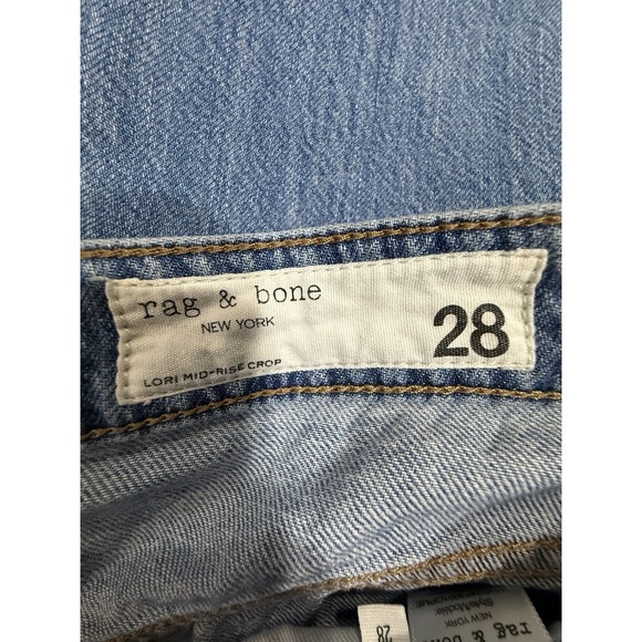 Rag & Bone Lori Mid-Rise Crop Baggy Wide Leg Crop Jeans SZ 28 - Picture 4 of 7